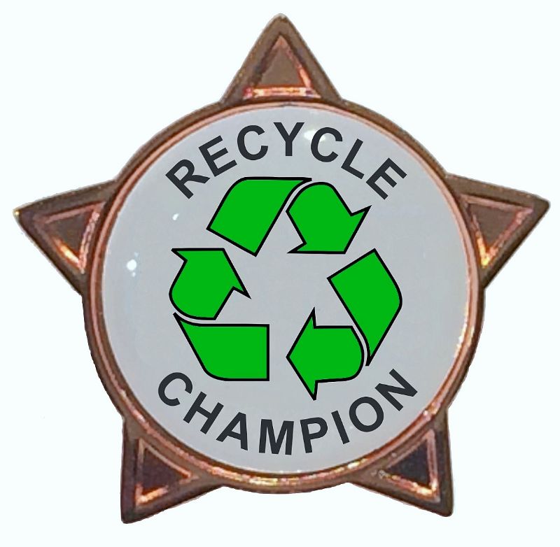 RECYCLE CHAMPION star badge